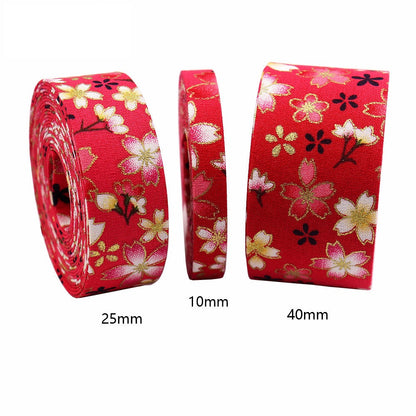 10mm/25mm/40mm Japanese Style Sakura Water Ripple Ribbon 8 Pack