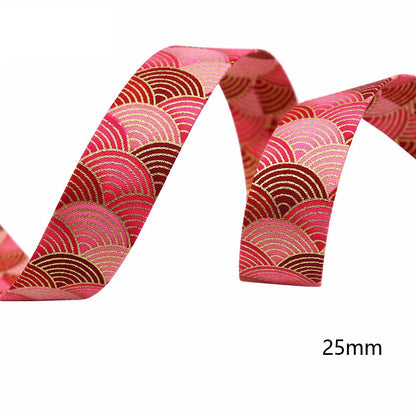 10mm/25mm/40mm Japanese Style Sakura Water Ripple Ribbon 8 Pack