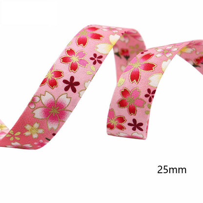 10mm/25mm/40mm Japanese Style Sakura Water Ripple Ribbon 8 Pack