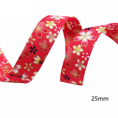 10mm/25mm/40mm Japanese Style Sakura Water Ripple Ribbon 8 Pack