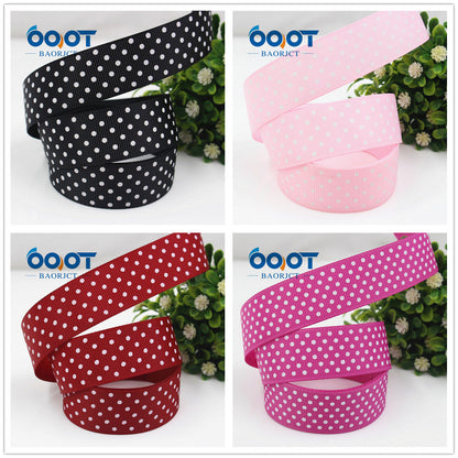 25mm Polka Dot Grosgrain Ribbon - 22 Color(10 Yards per Roll)