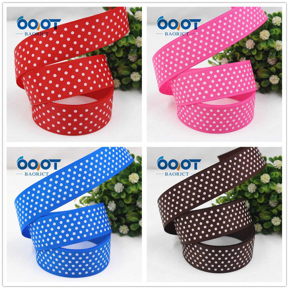 25mm Polka Dot Grosgrain Ribbon - 22 Color(10 Yards per Roll)