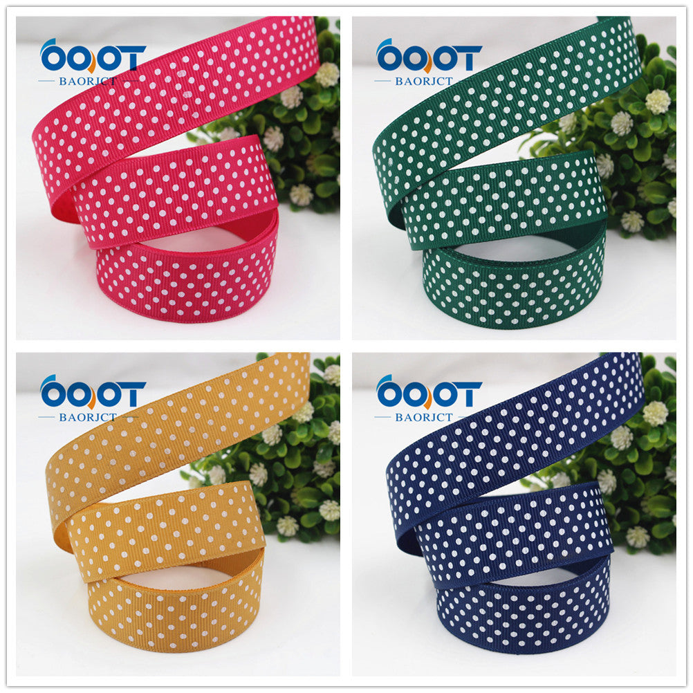 25mm Polka Dot Grosgrain Ribbon - 22 Color(10 Yards per Roll)