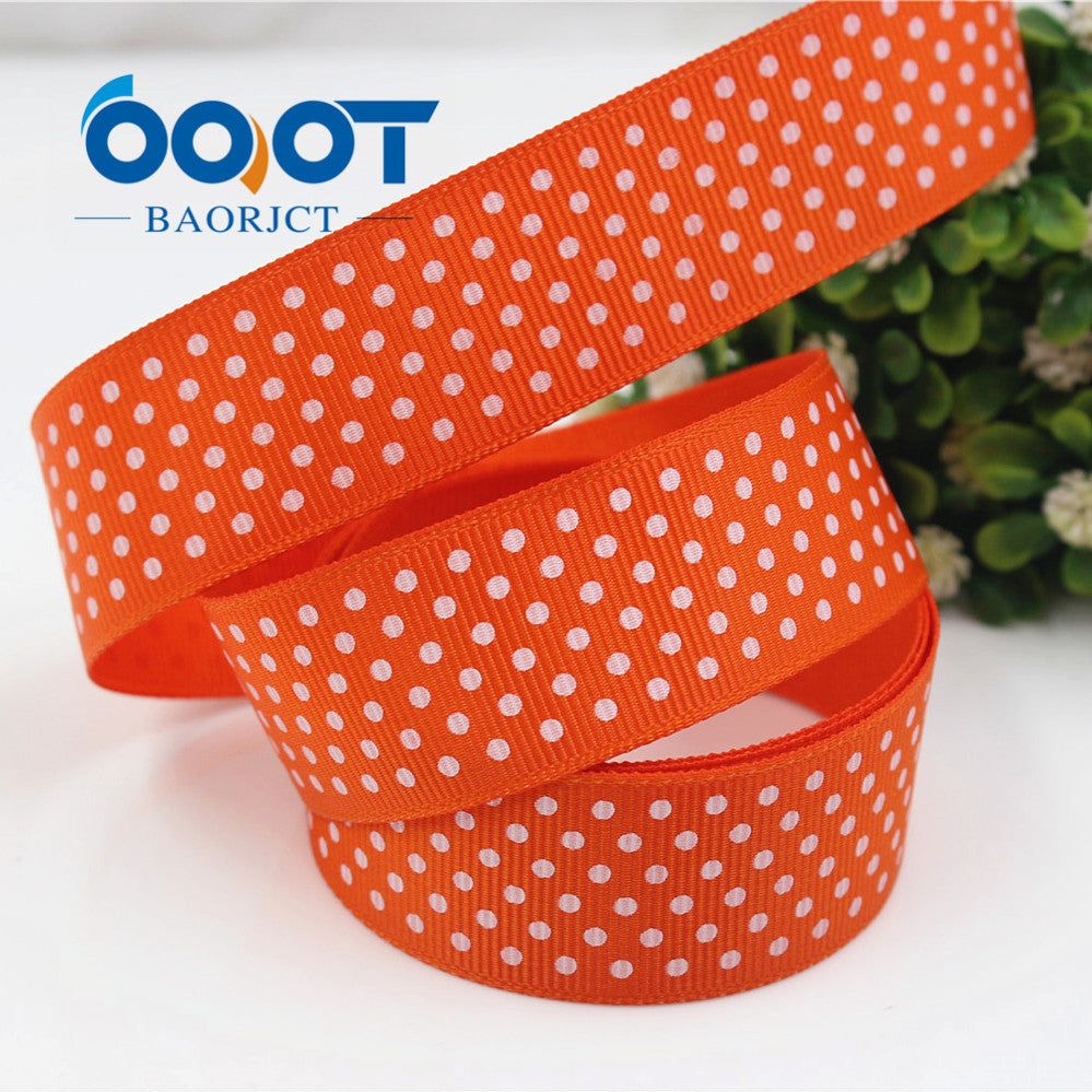 25mm Polka Dot Grosgrain Ribbon - 22 Color(10 Yards per Roll)