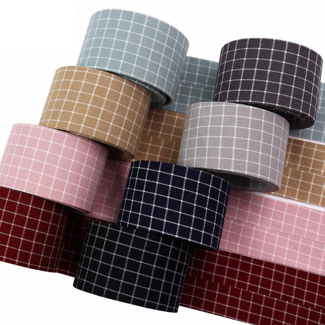 10mm/25mm/38mm Cotton Square Patch Ribbon 8 Colors