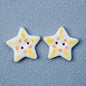 20mm Five-Pointed Star 2 Hole Ceramic Buttons for Handmade DIY Jewelry 10PCS