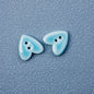 20mm Tiny Heart-Shaped 2-Hole Ceramic Buttons for Handmade DIY Jewelry 10pcs