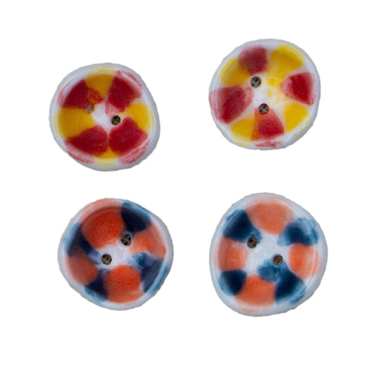 15mm Handmade Bowl-Shaped 2-Hole Ceramic Buttons for DIY Bracelets Necklace 10pcs