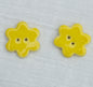 Botões de Cerâmica Pequenos de Flores Amarelo Verde Azul de 18mm para Acessórios de Broche DIY 10pcs