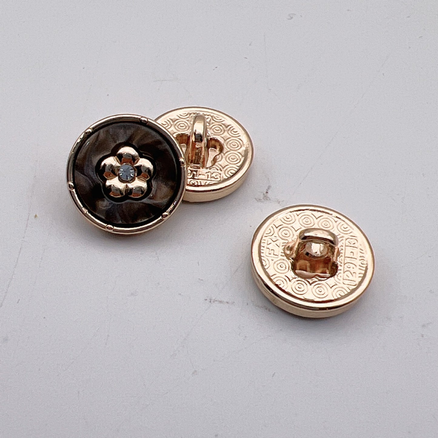 12,5 mm ronde diamanten metalen knopen voor dameshemden 50 stuks