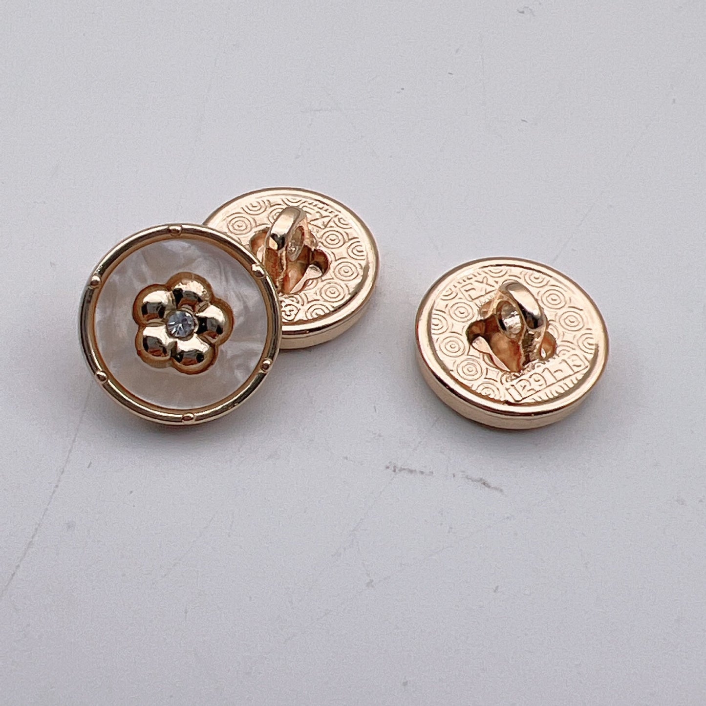 12.5mm Round Diamond Metal Buttons for Women's Shirts 50pcs