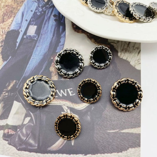 18/23mm Black Metal Shank Buttons for Pants 50pcs