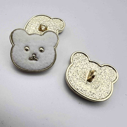 Boutons en métal à tige Cute Bear de 21,5 mm, pack de 48 (4 couleurs)