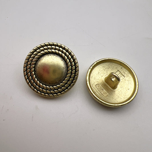 18/20/23mm Vintage British-Style Gold Metal Shank Buttons 50pcs