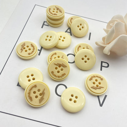 25/28mm Round 4-Hole Lightning Rubber Resin Buttons 48 Pack