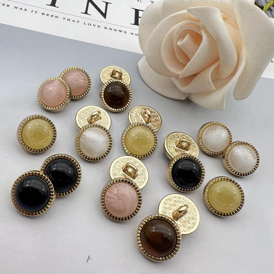 12.5mm Pearlized Cat's Eye Metal Shirt Buttons 30 Pack(5 Colors) - Lots of Buttons