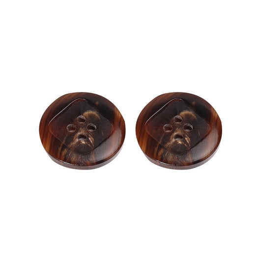 23mm Coffee-Colored Square Four-Hole Horn Buttons