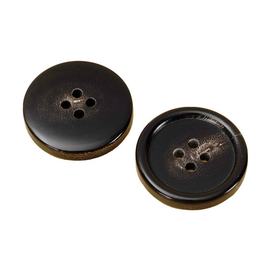 40/44/48L Black Coffee Horn Round Four-Hole Suit Buttons 10pcs