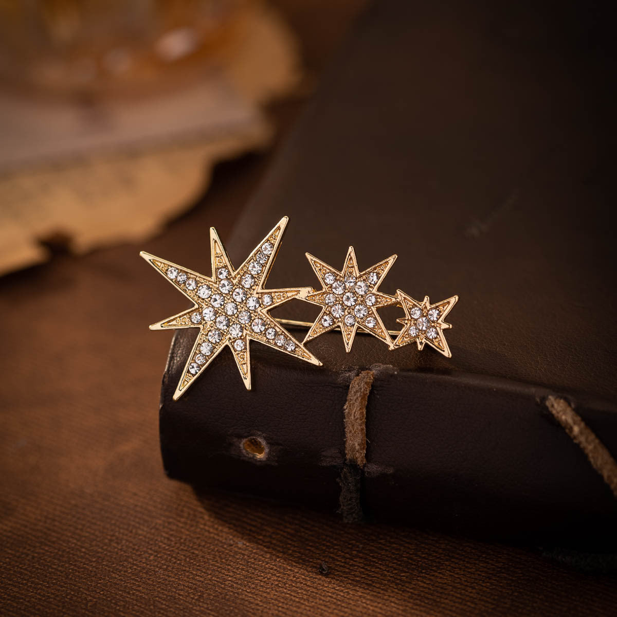 Eight-Pointed Star Pin Brooch for Men Suits 2pcs