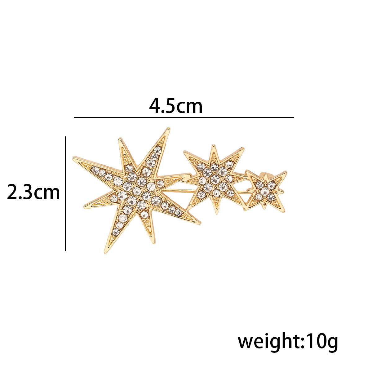 Eight-Pointed Star Pin Brooch for Men Suits 2pcs