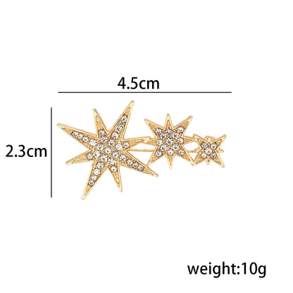 Eight-Pointed Star Pin Brooch for Men Suits 2pcs