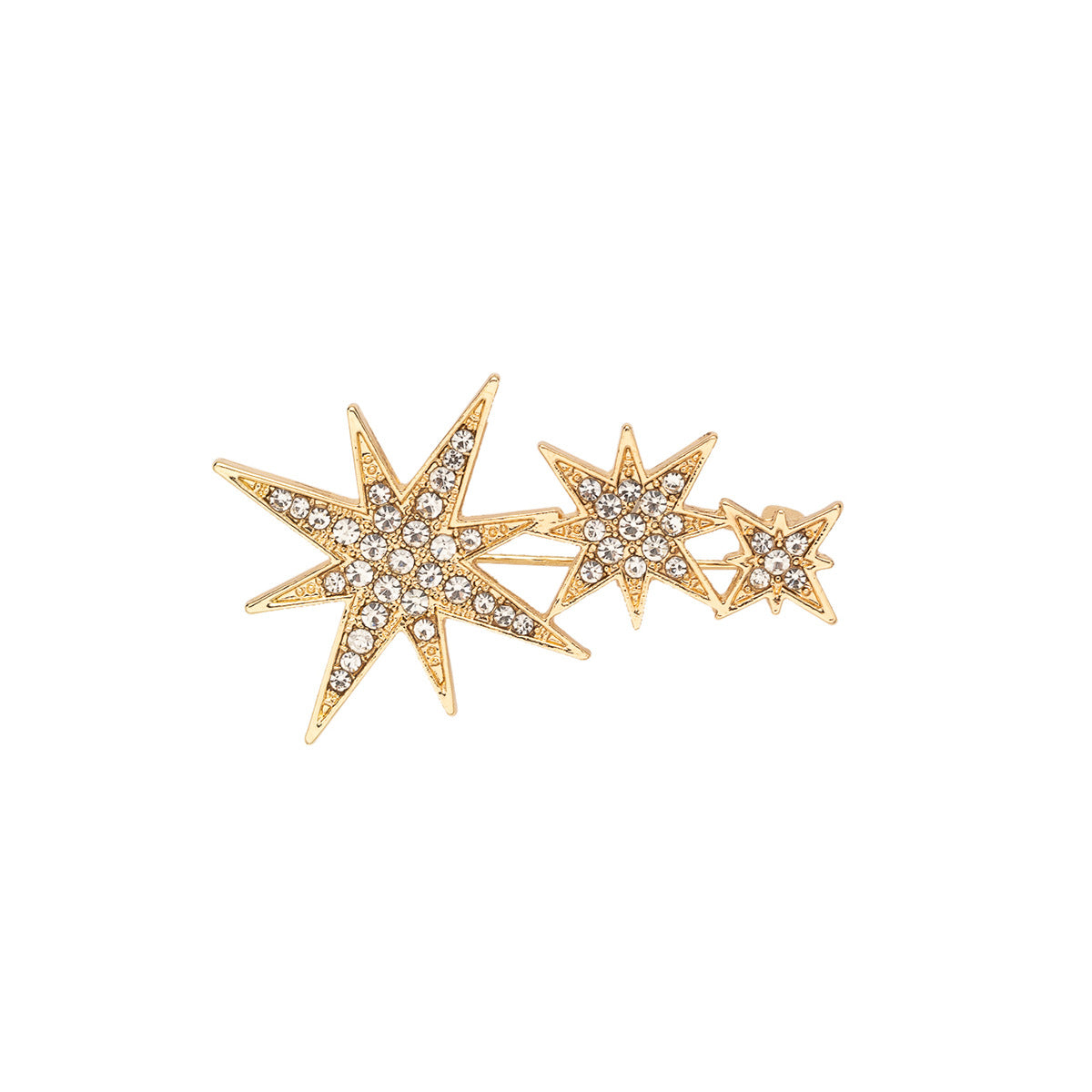 Eight-Pointed Star Pin Brooch for Men Suits 2pcs