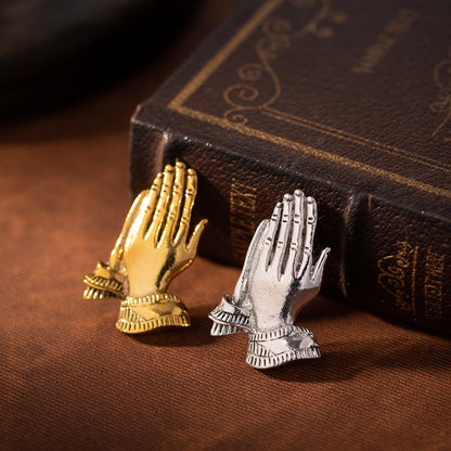 Zinklegering Metallbrosch Praying Hands Herrkostym Slipsnål 3st