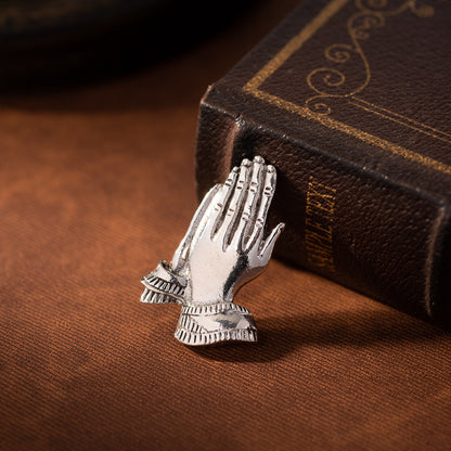 Zinklegering Metallbrosch Praying Hands Herrkostym Slipsnål 3st