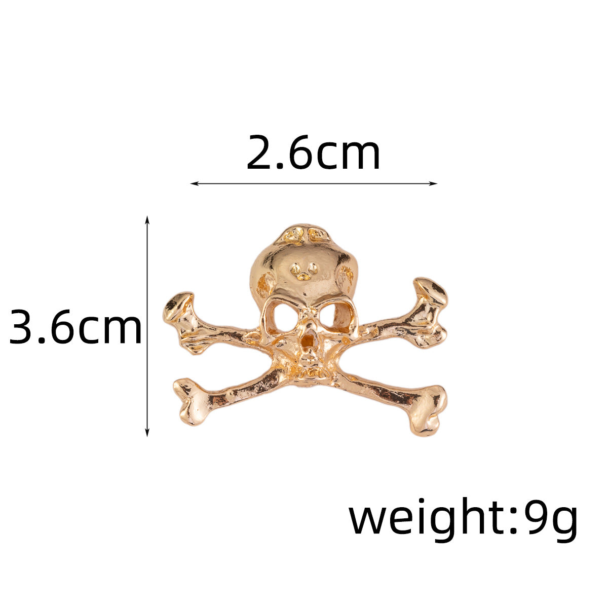 Punk Skeleton Skull Metal Brooch Medal Pin for Men Suit 5pcs