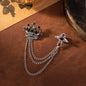 Men's Crown Chain Metal Brooch Pin 3pcs