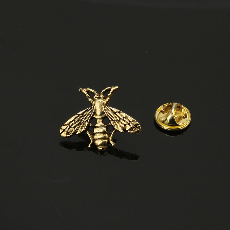 Broche épinglette rétro en forme d'abeille, badge décoratif pour costumes pour hommes, 12 pièces