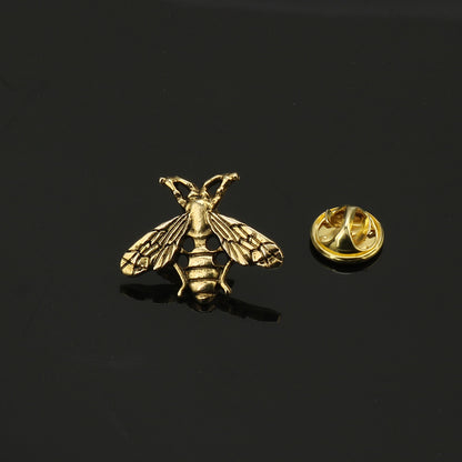 Broche épinglette rétro en forme d'abeille, badge décoratif pour costumes pour hommes, 12 pièces