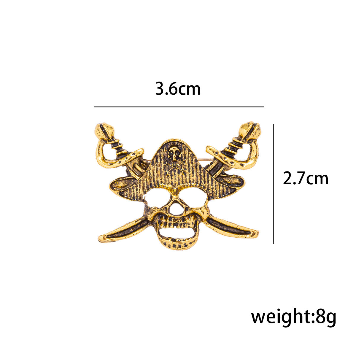 Broche de Banda de Rock Hip Hop - Pin de Metal de Pirata Calavera 6pcs