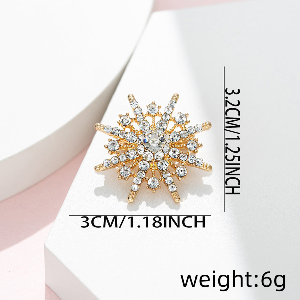 Männer Achtzackiger Stern Diamant Brosche 4er Pack