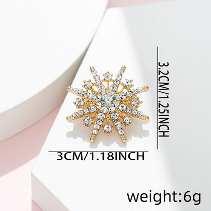 Männer Achtzackiger Stern Diamant Brosche 4er Pack