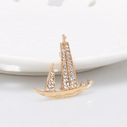 Broche de Barco de Vela da Marinha em Estilo Britânico Retro para Homens - Pacote de 4