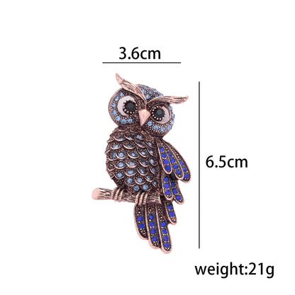 New High-End Blue Owl Brooch for Women - Scarf Decoration 5pcs