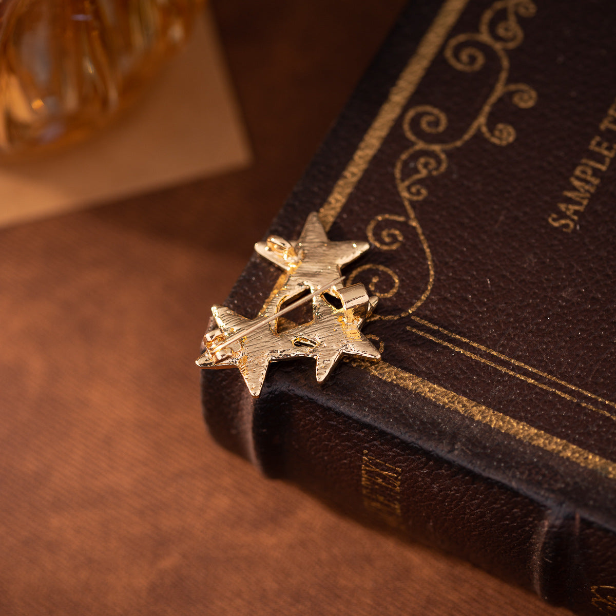 Broche en diamant en forme d'étoile à cinq branches pour homme, épingle de revers de costume, 3 pièces