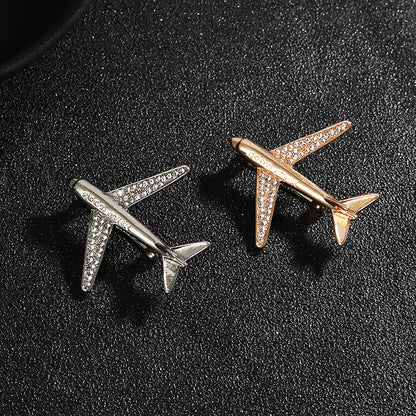 Broche Avion de Mode Premium Décoration de Costume pour Hommes 2pcs