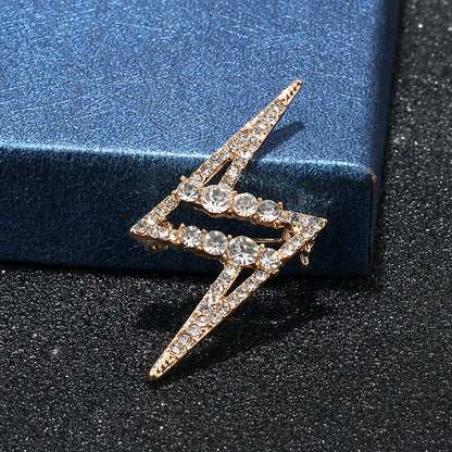 “Z” Lightning-Shaped Diamond-Inlaid Men's Brooch 4pcs