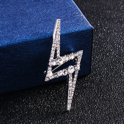 “Z” Lightning-Shaped Diamond-Inlaid Men's Brooch 4pcs