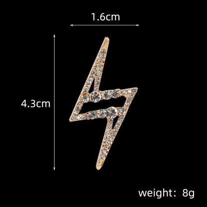 "Z" Spilla da Uomo a Forma di Fulmine con Diamanti Incastonati 4pz