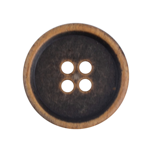 15/18/20mm Round 4 Hole Vintage Aged Brown Cow Bone Buttons for Denim Jackets 10PCS