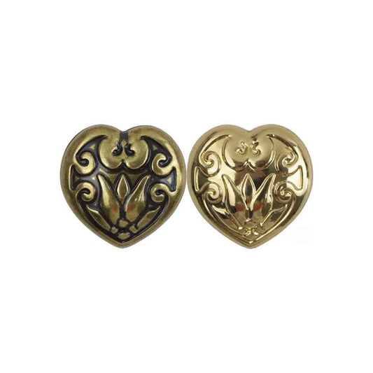 Boutons en métal en forme de cœur en bronze antique de 20 mm pour veste en cuir pour hommes, 20 pièces