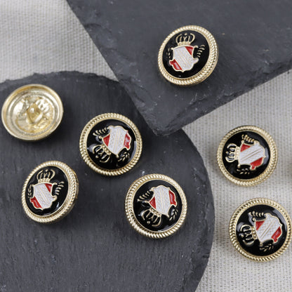 15-25mm British-Style Metal Shank Buttons for School Uniforms Blazers 30pcs