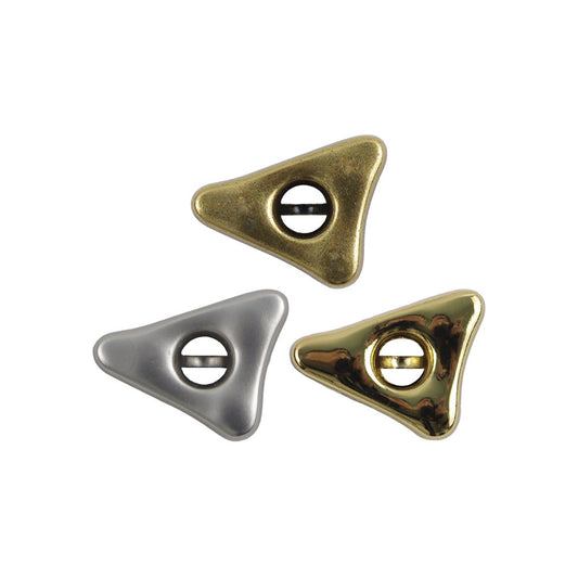 Boutons à coudre à la main en alliage d'or et d'argent triangulaires de 18/21/26 mm pour costumes et manteaux, 12 pièces