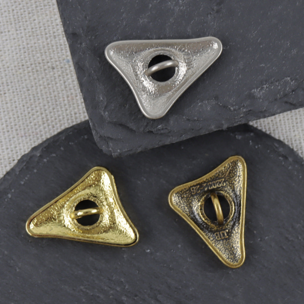 18/21/26mm Bottoni Triangolari in Lega d'Oro e Argento per Cucire a Mano per Giacche e Cappotti 12pz