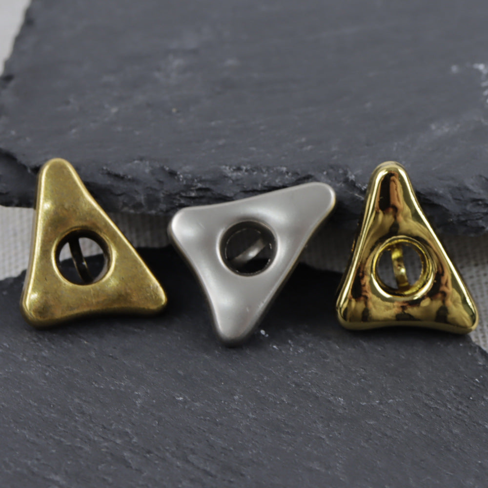 18/21/26mm Triangular Gold and Silver Alloy Hand-sewing Buttons for Suits Coats 12pcs