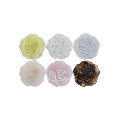 1 inch 3D Rose Resin Buttons with Hidden Holes for Blouses Cardigans 20pcs