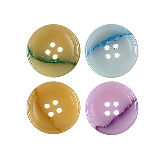 Boutons ronds en urée colorés et rêveurs de 15-25 mm à 4 trous pour costumes pour hommes et femmes